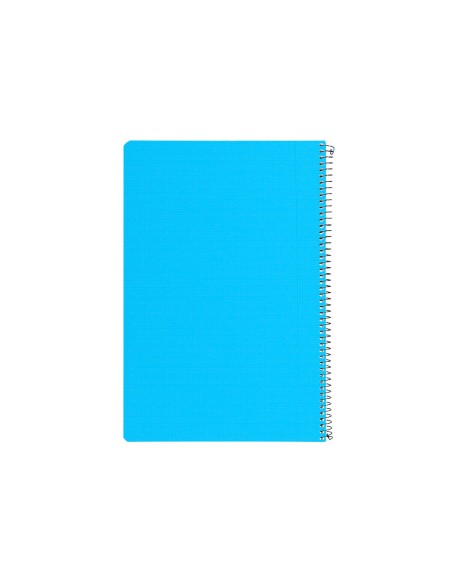 Cuaderno espiral liderpapel folio pautaguia tapa plastico 80h 75gr cuadro pautado 3mm con margen color azul