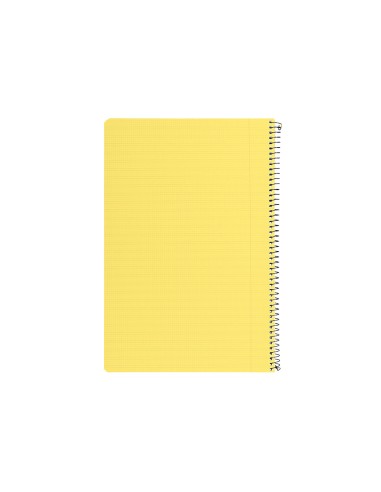 Cuaderno espiral liderpapel folio pautaguia tapa plastico 80h 75gr cuadro pautado 3mm con margen color amarillo