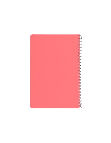 Cuaderno espiral liderpapel folio pautaguia tapa plastico 80h 75gr cuadro pautado 3mm con margen color rojo