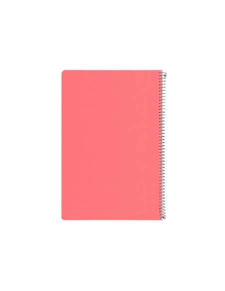 Cuaderno espiral liderpapel folio pautaguia tapa plastico 80h 75gr cuadro pautado 3mm con margen color rojo