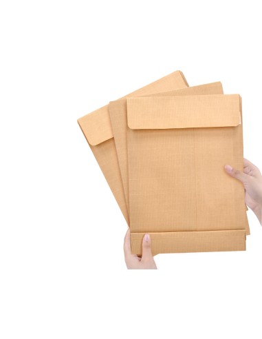 Sobre liderpapel bolsa fuelle kraft armado 280x365x50mm solapa tira de silicona papel 155 gr caja de 50 unidades