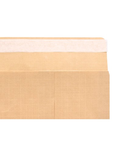 Sobre liderpapel bolsa fuelle kraft armado 280x365x50mm solapa tira de silicona papel 155 gr caja de 50 unidades