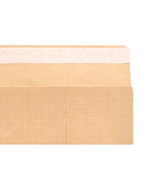Sobre liderpapel bolsa fuelle kraft armado 280x365x50mm solapa tira de silicona papel 155 gr caja de 50 unidades