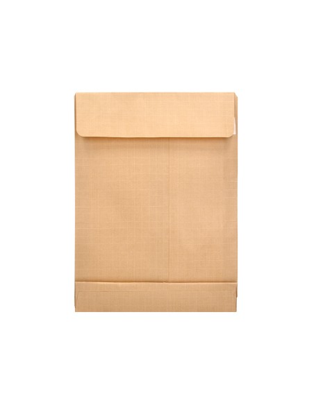 Sobre liderpapel bolsa fuelle kraft armado 280x365x50mm solapa tira de silicona papel 155 gr caja de 50 unidades