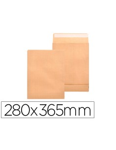 Sobre liderpapel bolsa fuelle kraft armado 280x365x50mm solapa tira de silicona papel 155 gr caja de 50 unidades