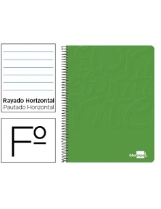 Cuaderno espiral liderpapel folio write tapa blanda 80h 60gr horizontal con margen color verde