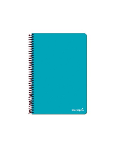 Cuaderno espiral liderpapel folio write tapa blanda 80h 60gr horizontal con margen color turquesa