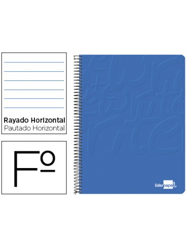 Cuaderno espiral liderpapel folio write tapa blanda 80h 60gr horizontal con margen color azul