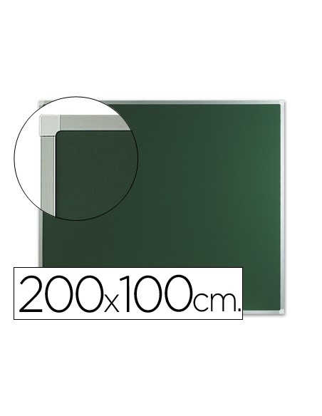 Pizarra verde q connect mural marco de aluminio 200x100 cm sin repisa Pizarra verde q connect mural marco de aluminio 200x100 cm sin repisa
