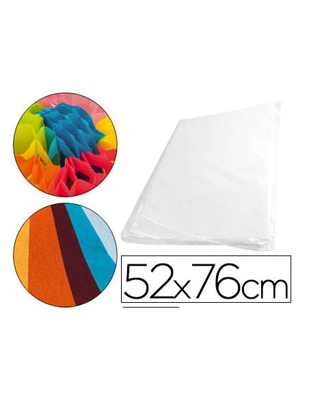 Papel seda 52x76 cm 18 gr blanco paquete de 500 hojas