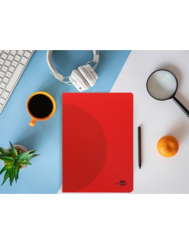 Libreta liderpapel 360 tapa de plastico a4 48 hojas 90g m2 pauta 4 35mm con margen colores surtidos