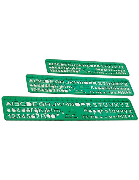 Normografo escolar domingo ferrer 6 8 10 mm plastico verde juego de 3 unidades Normografo escolar domingo ferrer 6 8 10 mm plastico verde juego de 3 unidades
