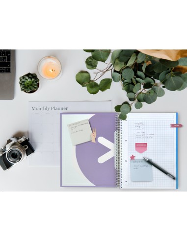 Cuaderno espiral a4 micro antartik tapa forrada120h 100 gr cuadro 5mm 5 banda4 taladros color lavanda