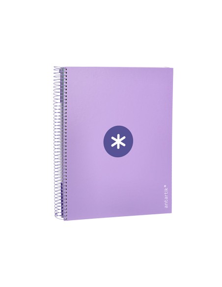 Cuaderno espiral a4 micro antartik tapa forrada120h 100 gr cuadro 5mm 5 banda4 taladros color lavanda