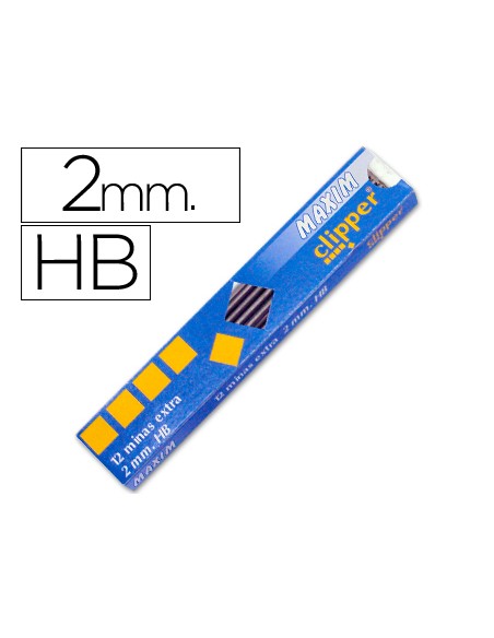 Minas maxim grafito 2 mm estuche de 12 minas