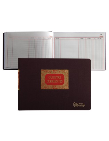 Libro miquelrius cuarto apaisado 100 hojas cuentas corrientes debe haber y saldo