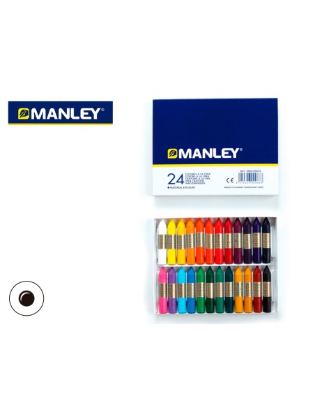 Lapices cera manley caja de 24 colores surtidos