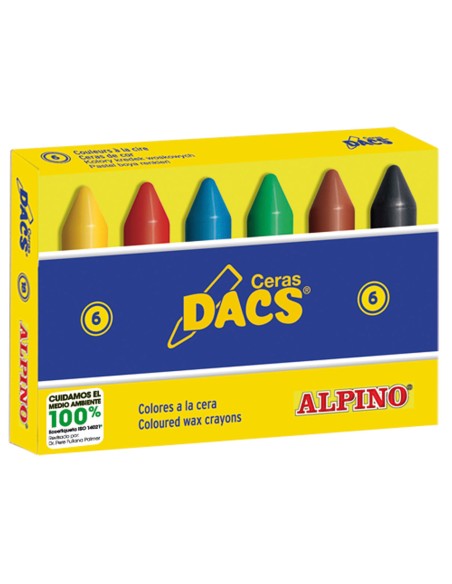 Lapices cera dacs caja de 6 colores surtidos