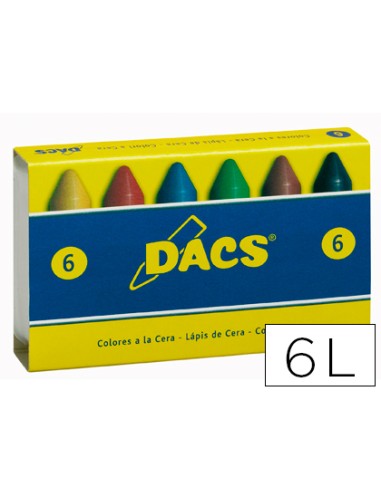 Lapices cera dacs caja de 6 colores surtidos