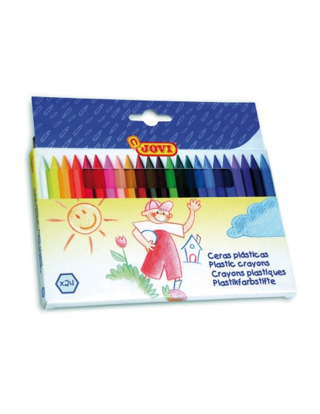 Lapices cera jovi hexagonal caja de 24 unidades colores surtidos