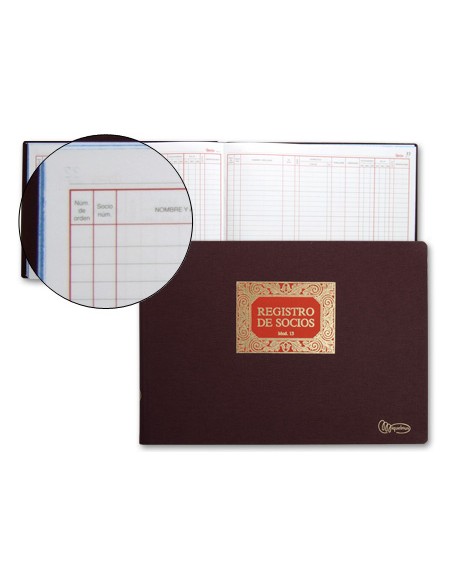 Libro miquelrius n13 folio apaisado 100 hojas registro de socios