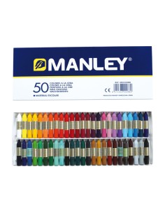 Lapices cera manley caja de 50 colores surtidos