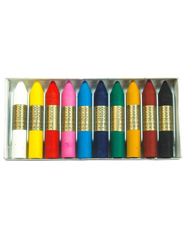 Lapices cera manley caja de 10 colores surtidos