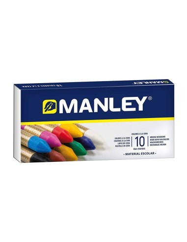 Lapices cera manley caja de 10 colores surtidos