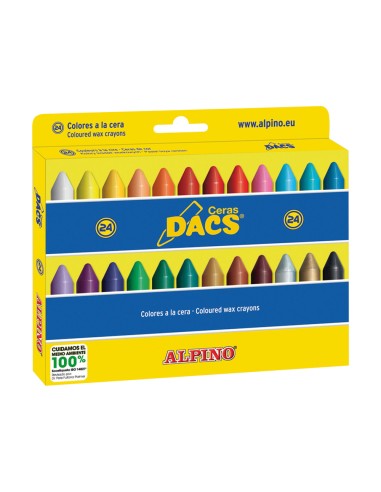 Lapices cera dacs caja de 24 colores surtidos