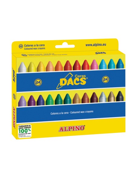 Lapices cera dacs caja de 24 colores surtidos