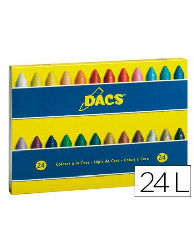 Lapices cera dacs caja de 24 colores surtidos