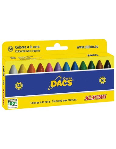 Lapices cera dacs caja de 12 colores surtidos