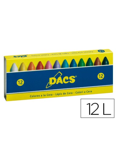 Lapices cera dacs caja de 12 colores surtidos