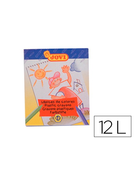 Lapices cera jovi hexagonal caja de 12 unidades colores surtidos
