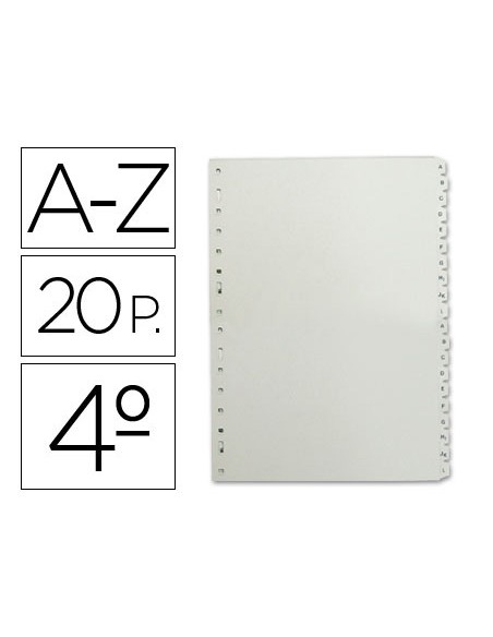 Separador alfabetico multifin 3002 plastico cuarto natural