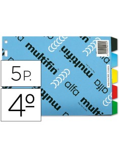 Separador multifin 3003 plastico cuarto apaisado 5 pestanas