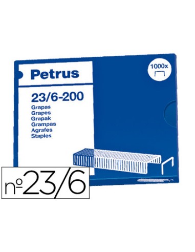 Grapas petrus nº 23 6 caja de 1000 unidades