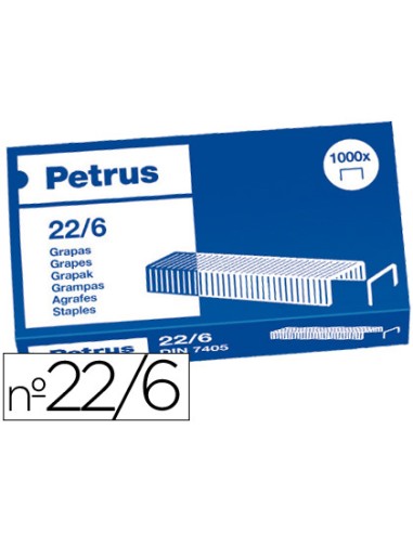 Grapas petrus nº 22 6 cobreadas caja de 1000 unidades