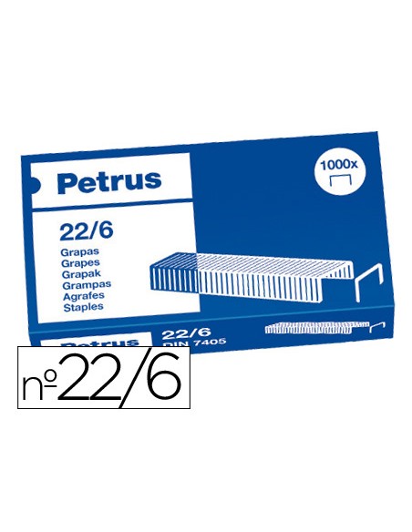 Grapas petrus nº 22 6 cobreadas caja de 1000 unidades