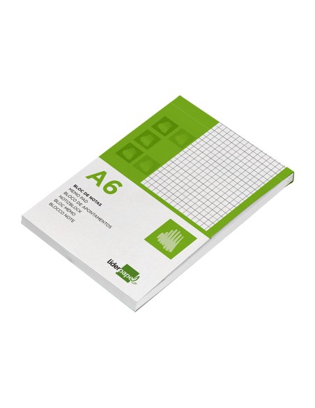 Bloc notas liderpapel cuadro 4mm a6 80 hojas 60g m2 perforado