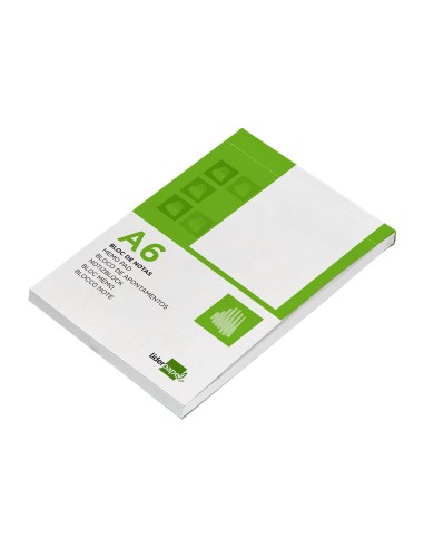 Bloc notas liderpapel liso a6 80 hojas 60g m2 perforado