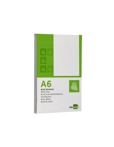 Bloc notas liderpapel liso a6 80 hojas 60g m2 perforado