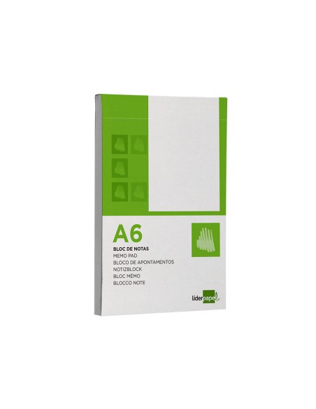 Bloc notas liderpapel liso a6 80 hojas 60g m2 perforado