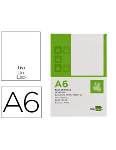 Bloc notas liderpapel liso a6 80 hojas 60g m2 perforado