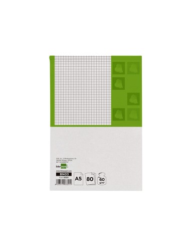 Bloc notas liderpapel cuadro 4mm a5 80 hojas 60g m2 perforado