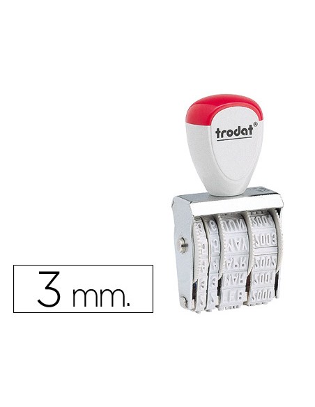 Fechador trodat 1000 con banda incluido dia mes ano 3 mm