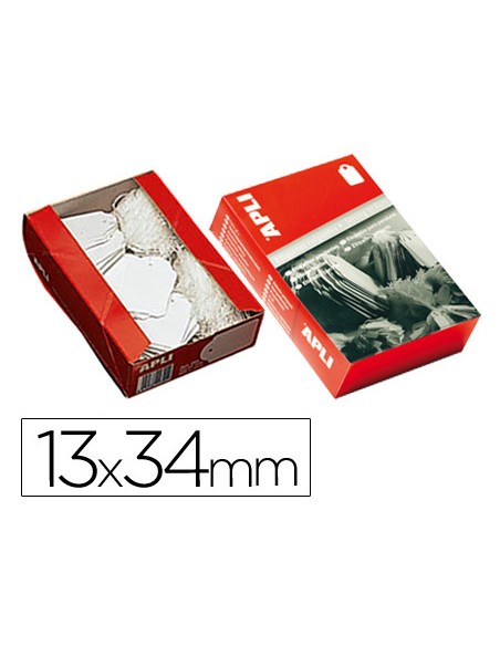 Etiquetas colgantes apli 386 13x34 mm caja de 1000 unidades
