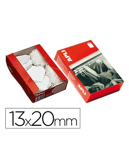 Etiquetas colgantes apli 387 13x20 mm caja de 1000 unidades