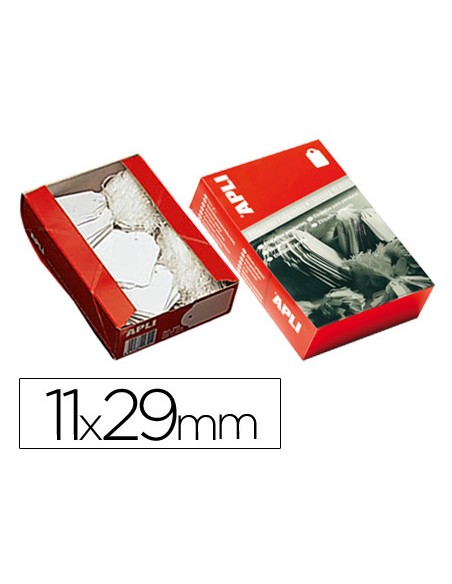Etiquetas colgantes apli 385 11x29 mm caja de 1000 unidades