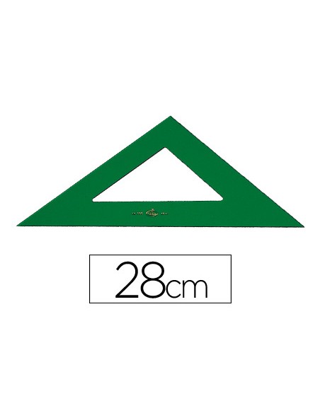 Escuadra faber castell 28 cm plastico verde